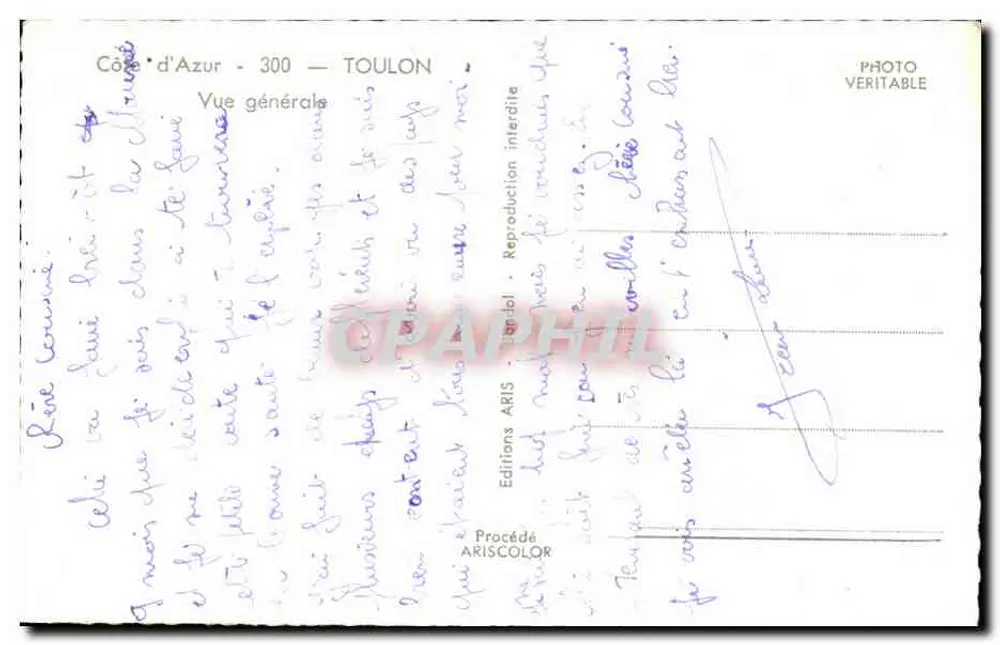 Toulon — Vista geral — Edições ARIS - Verso