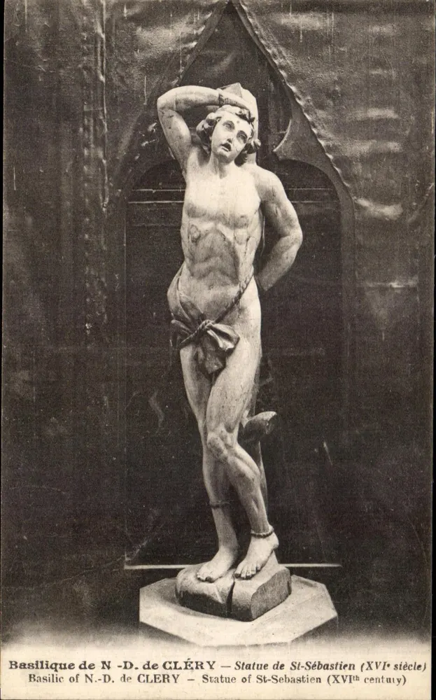Basílica de N.-D. de CLÉRY — Estátua de São Sebastião (século XVI) — H. Lemaire, fot. Orléans - Frente
