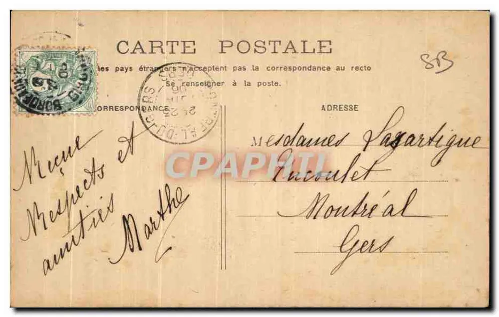 Bordeaux - Santa Maria - A Bastide — n°45 - Verso