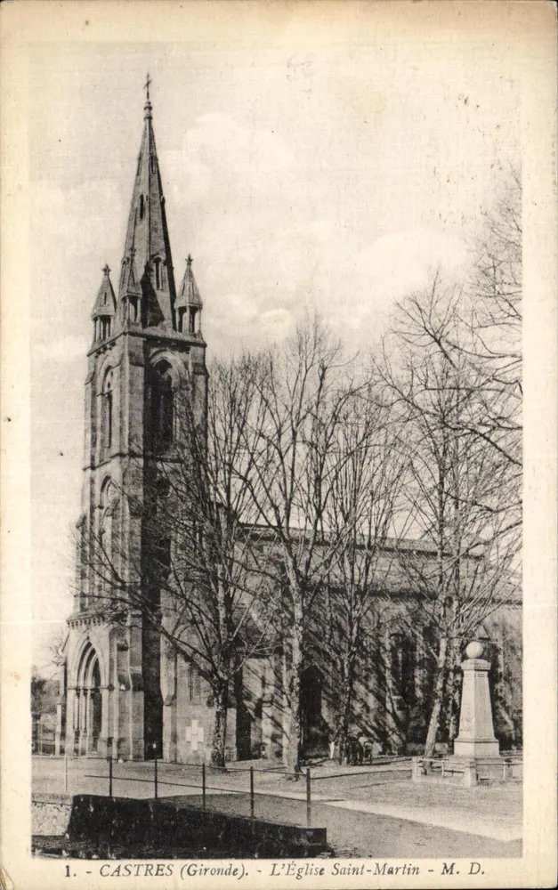 Castres (Gironde) — A Igreja de São Martinho — M. D. - Frente