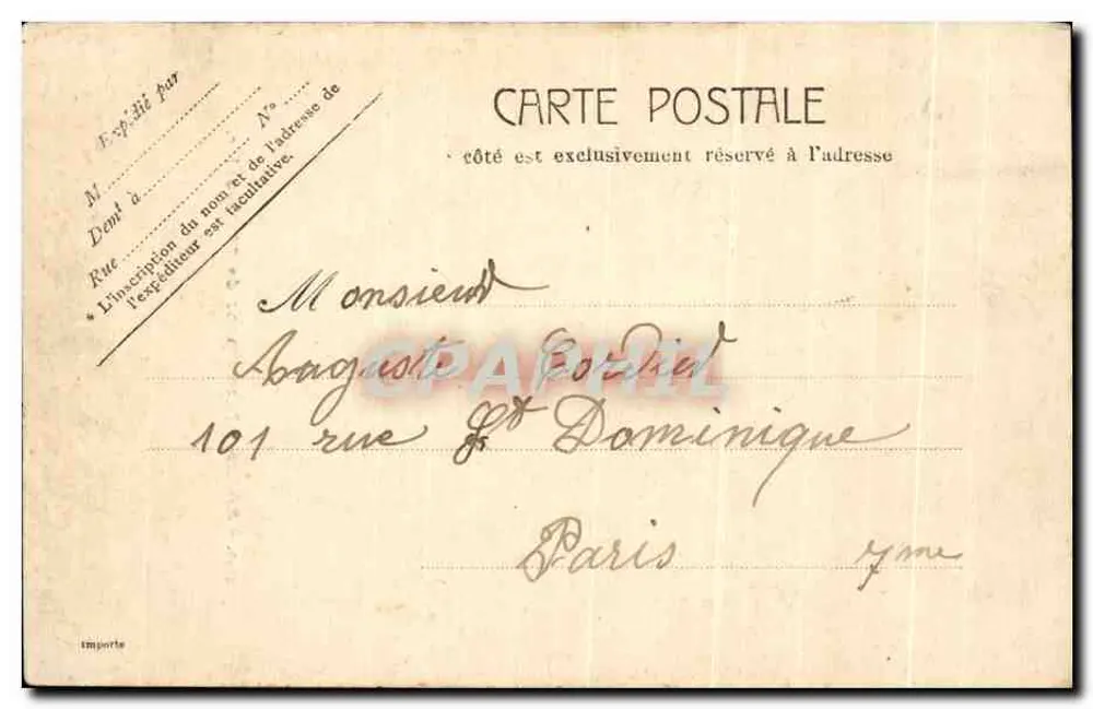 Paris - Monument de Meissonier — editor 5120 - Verso