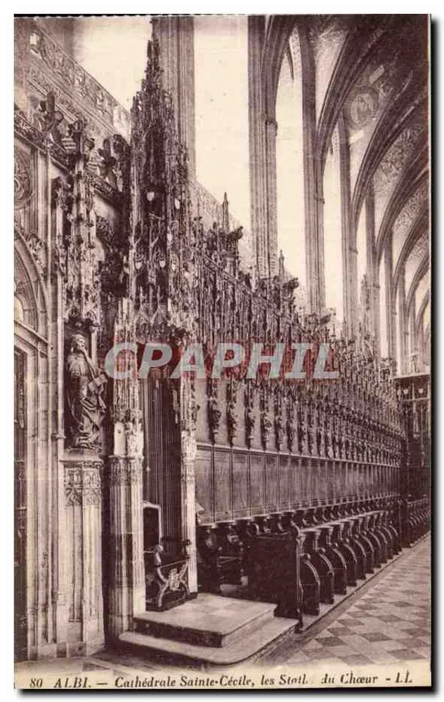 Albi — Kathedrale Sainte-Cécile, die Stühle des Chors — L.L. - Vorderseite