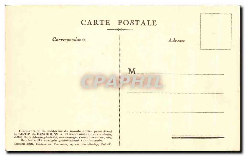 Esplanade dos Invalidos — vista panorâmica com o bassin e o dômo — editor Hémoglobine Deschiens, número de série não visível - Verso