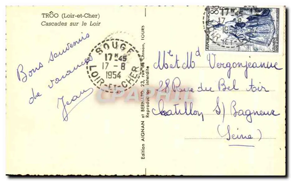 Wasserfälle am Loir — TRÔO (Loir-et-Cher) — Edition AIGNAN - Rückseite