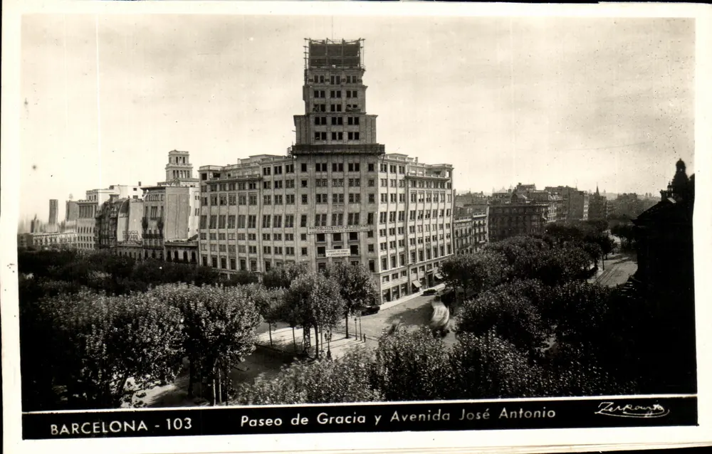 Barcelona - 103 — Paseo de Gracia und Avenida José Antonio — Zarraga - Vorderseite