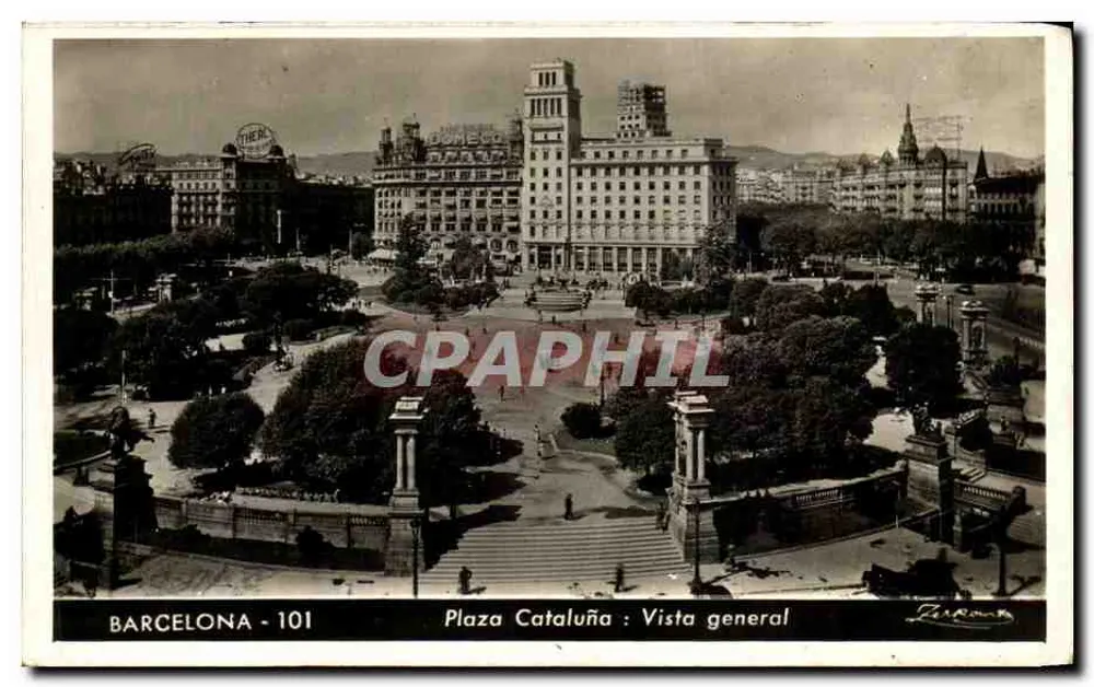Barcelona - Plaza Cataluña: Allgemeiner Blick — Verlag Flammaron, Nr. 101 - Vorderseite