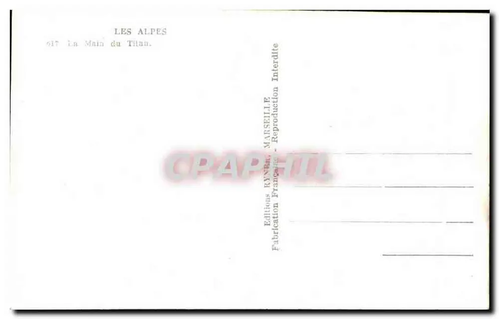 De Hand van de Titan — De Alpen — Uitgave Rynner, serie 617 - Achterkant