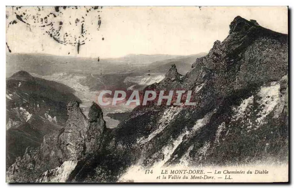 Mont-Dore — Die Teufelschimney und das Tal von Mont-Dore — LL. — Nr. 174 - Vorderseite