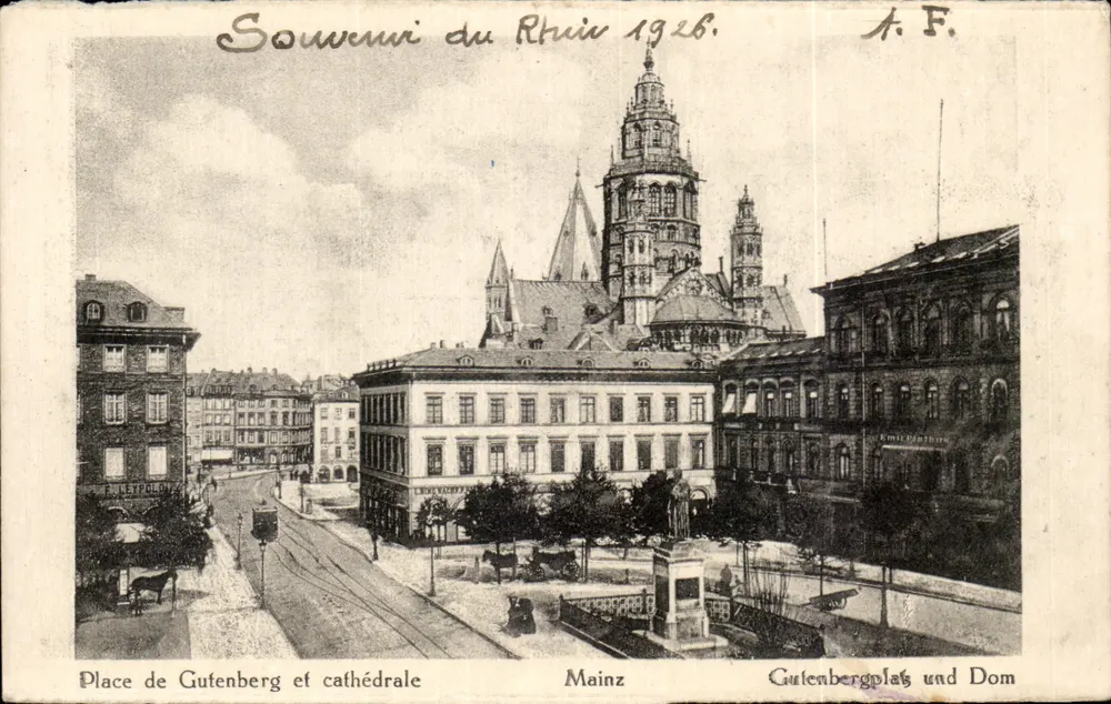 Mainz — Gutenberg-Platz und Kathedrale — A. F. (Verlag) - Vorderseite