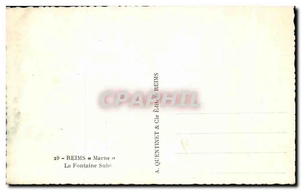 Reims — A Fontaine Subé — A. Quentin & Cie - Verso