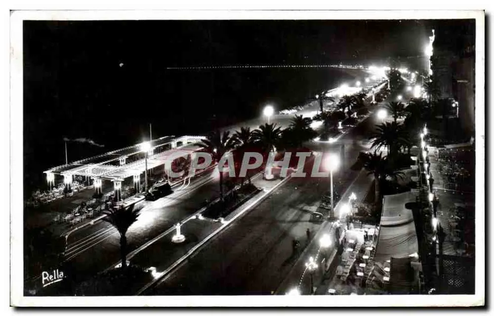 NICE, in der Nacht — Die Promenade des Anglais — Cliché Rella - Vorderseite