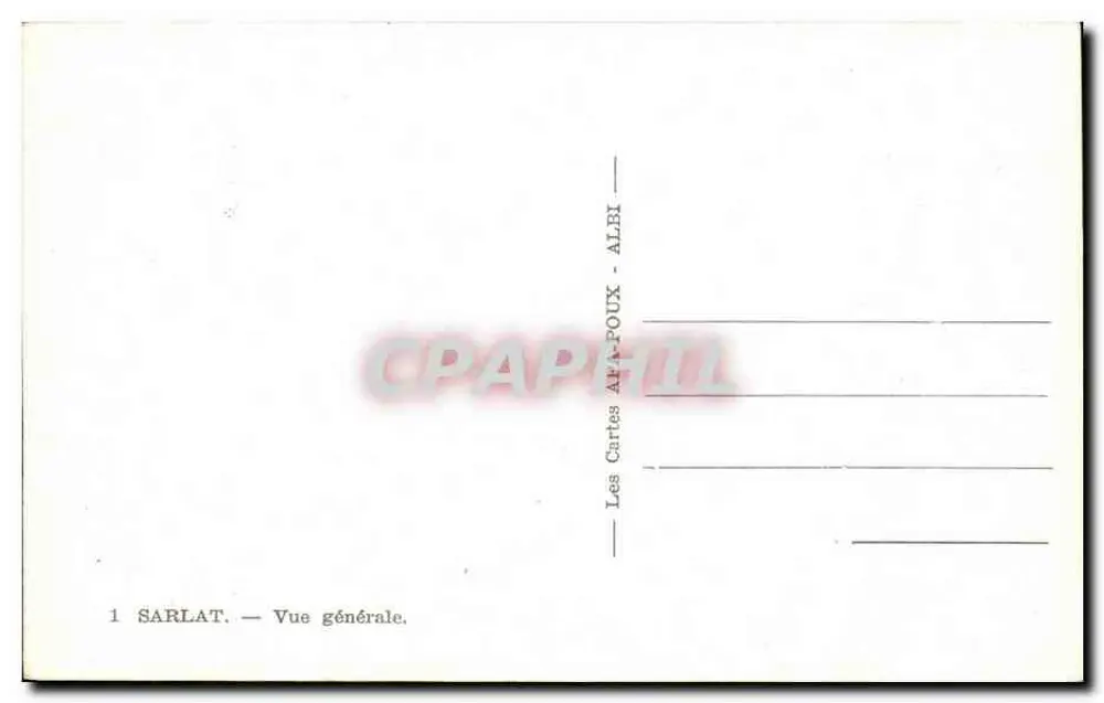 Sarlat — Vista geral — As Cartas APA-POUX - ALBI - Verso