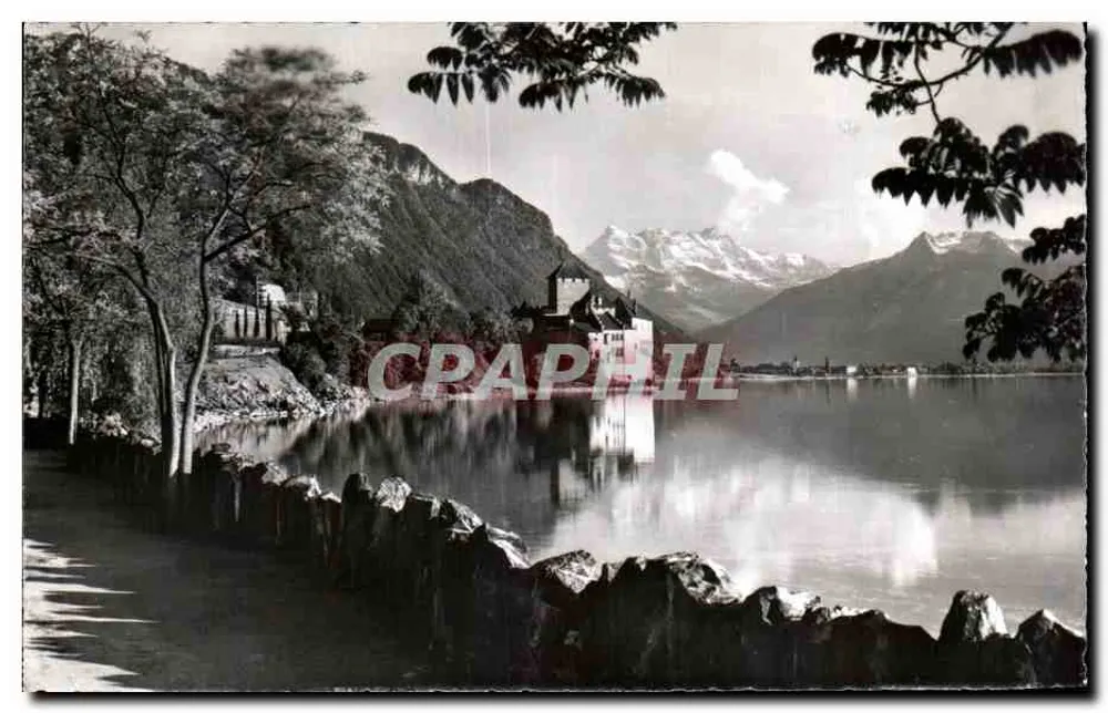 See Léman, Schloss Chillon und die Dents du Midi — Jaeger Editions Genf, Nr. 7248 - Vorderseite
