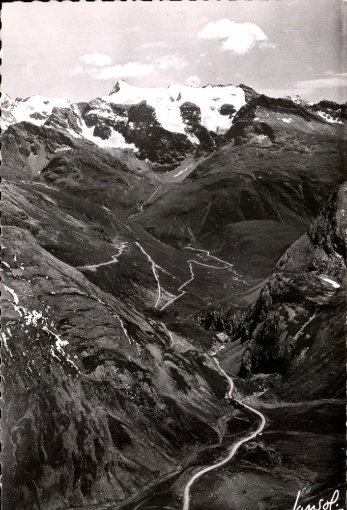 Ansicht des Iseran-Passes — Abstieg zum Pont des Neiges und Albaron — Hotel de l'Iseran, Pierre Rond - Vorderseite