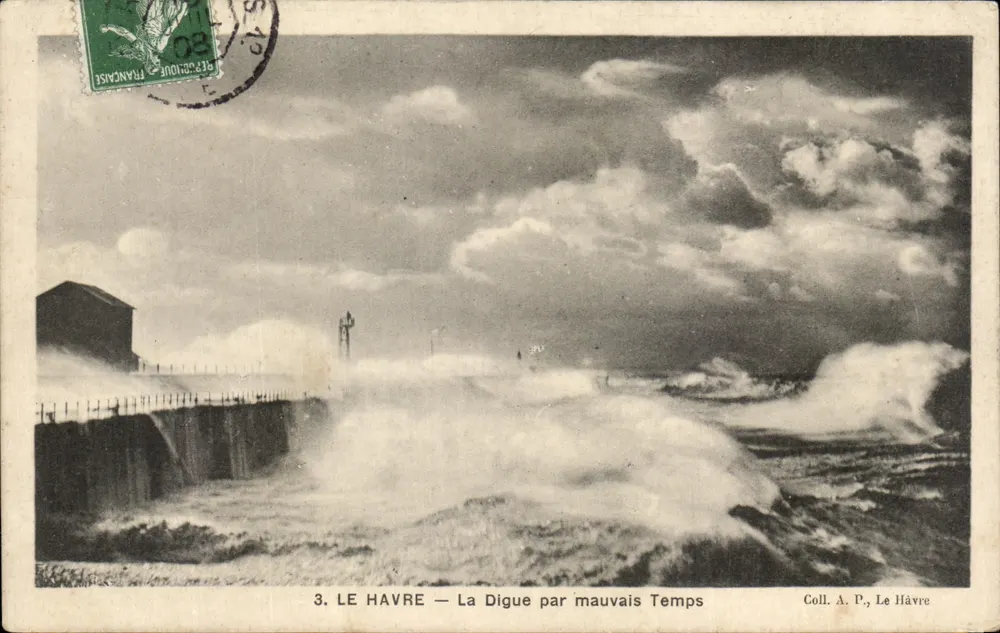 Le Havre — A Digue em mau Tempo — Coleção A. P., Le Havre - Frente