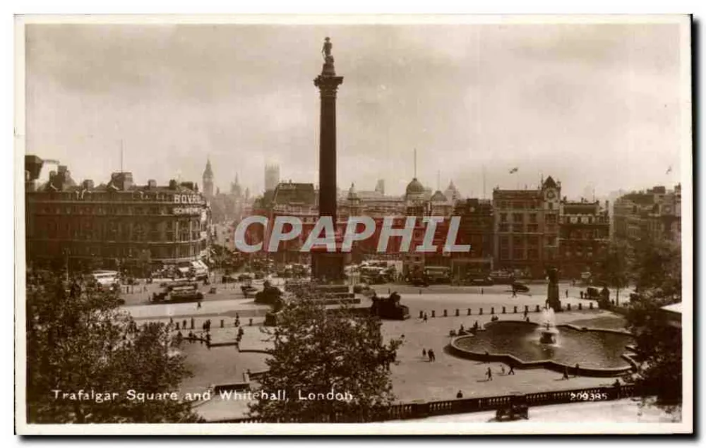 Trafalgar Square e Whitehall, Londres — Cartão de Visita Valentine's, n° 209385 - Frente