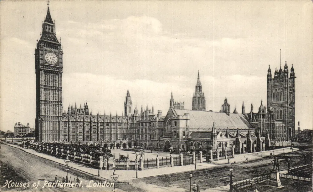 Houses of Parliament, London — Ansicht mit der Turm Big Ben — Verlag Valentine's Series - Vorderseite