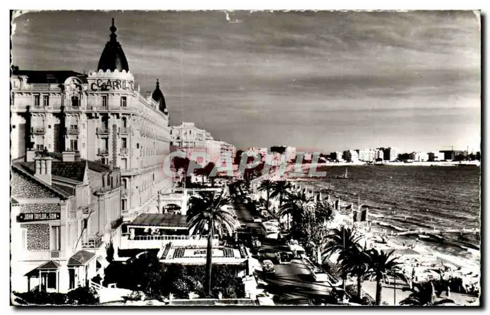 Cannes — Die Promenade der Croisette und die großen Hotels — Verlag JOHN TAYLOR & SON - Vorderseite