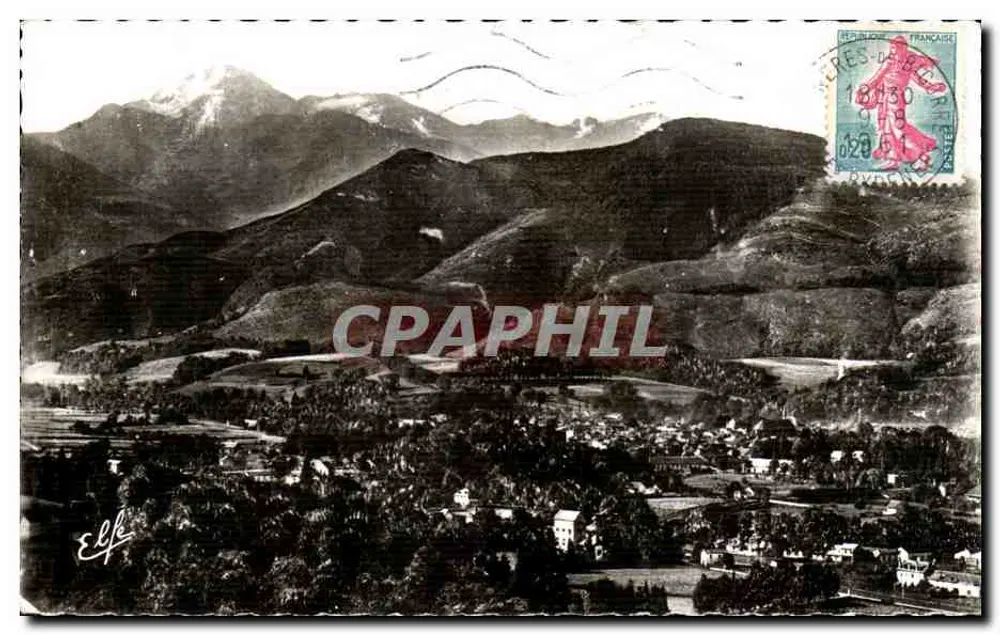 Bagnères-de-Bigorre — Panorama der Stadt, der Tal und des Pic du Midi — Verlag: P. Abouclet - Toulouse - Vorderseite