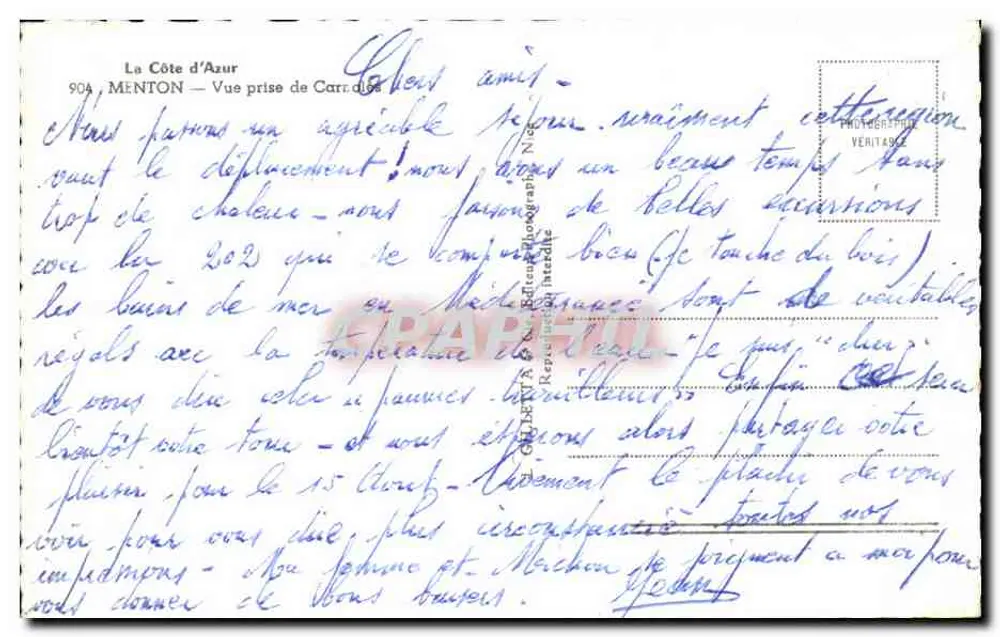 Menton — Ansicht vom Carré — Fotograf Veritabile - Rückseite