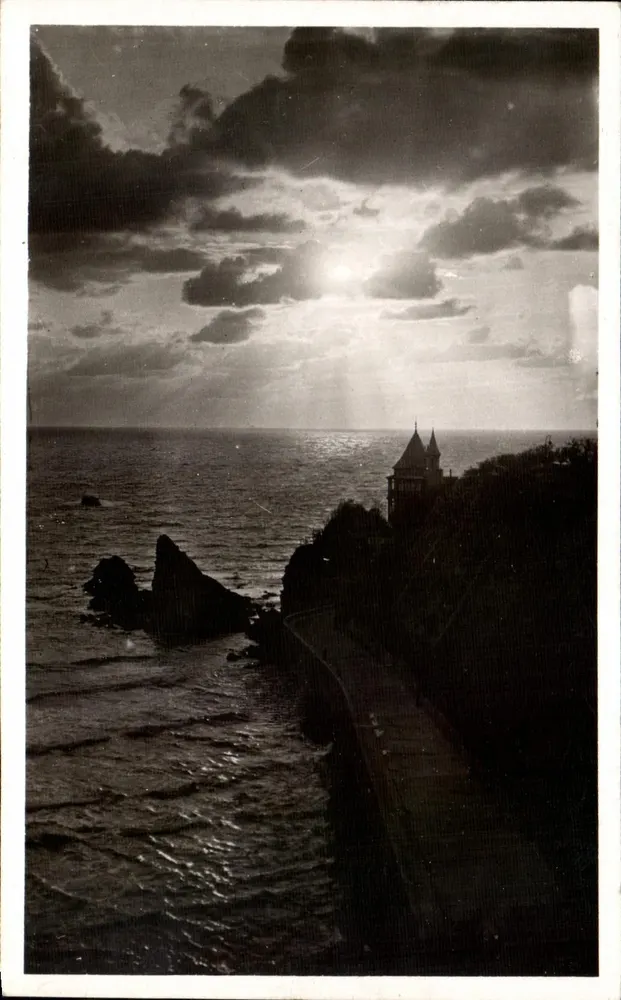 Sonnenuntergang über die Villa Belza — Biarritz — Éditions d'Art E. Berero - Vorderseite