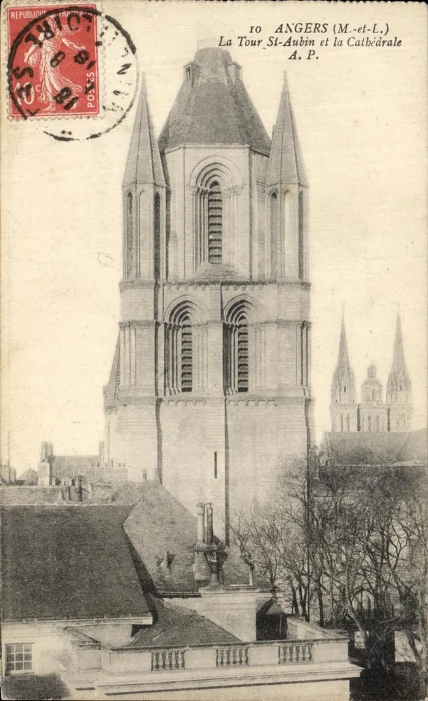 Angers (M.-et-L.) — La Tour Saint-Aubin und die Kathedrale — A. P. - Vorderseite