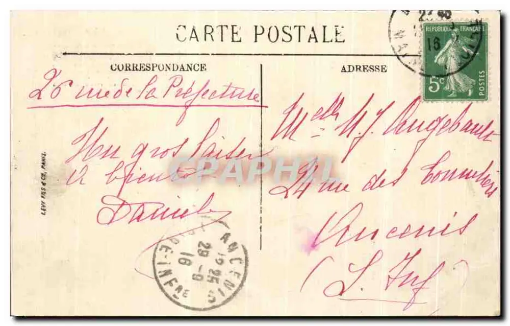 Angers — Die Statue des Königs René und das Schloss — LL. Nr. 159 - Rückseite