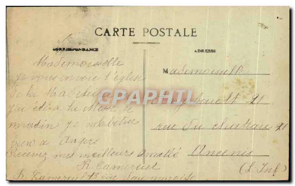 Angers — Église de la Madeleine — Éditions Laroute, n°22 - Verso