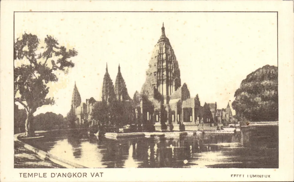 Templo de Angkor Vat — efeito luminoso — Carte postale lumineuse - Frente