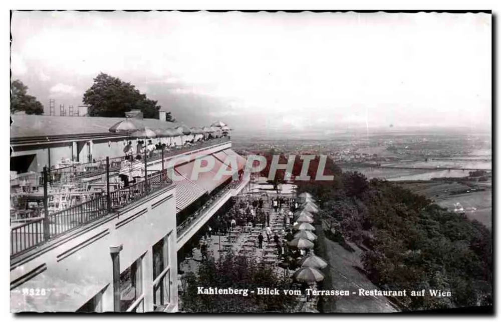 Kahlenberg — Blick von der Restaurant-Terrasse über Wien - Vorderseite