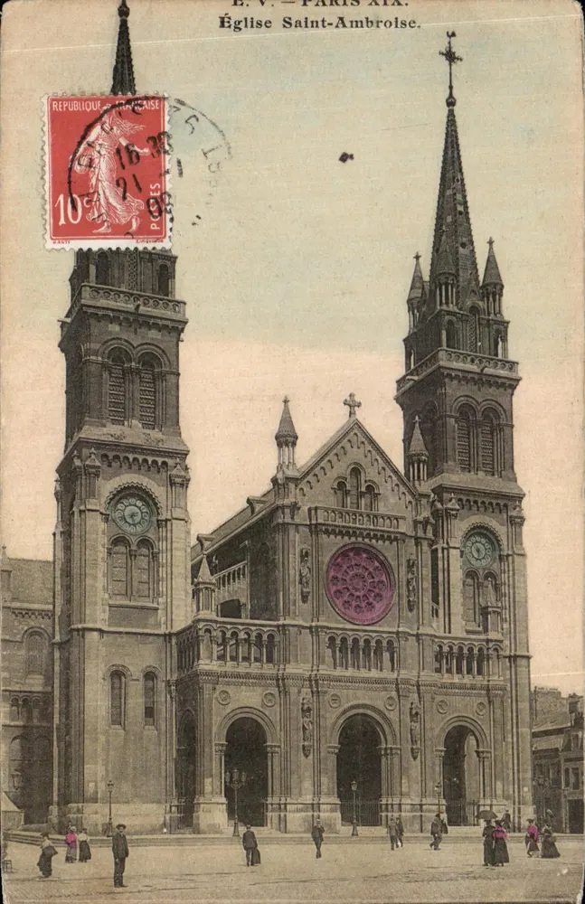 Igreja de São Ambroise — Paris 19e — Editor não identificado, número de série não visível - Frente