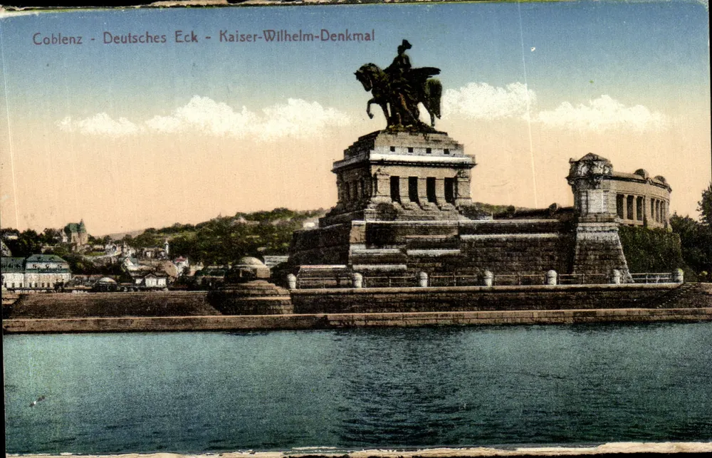 Koblenz - Niemiecki Zakątek - Pomnik Cesarskiego Wilhelma — wydawca Stengel, n° 46492 - Awers