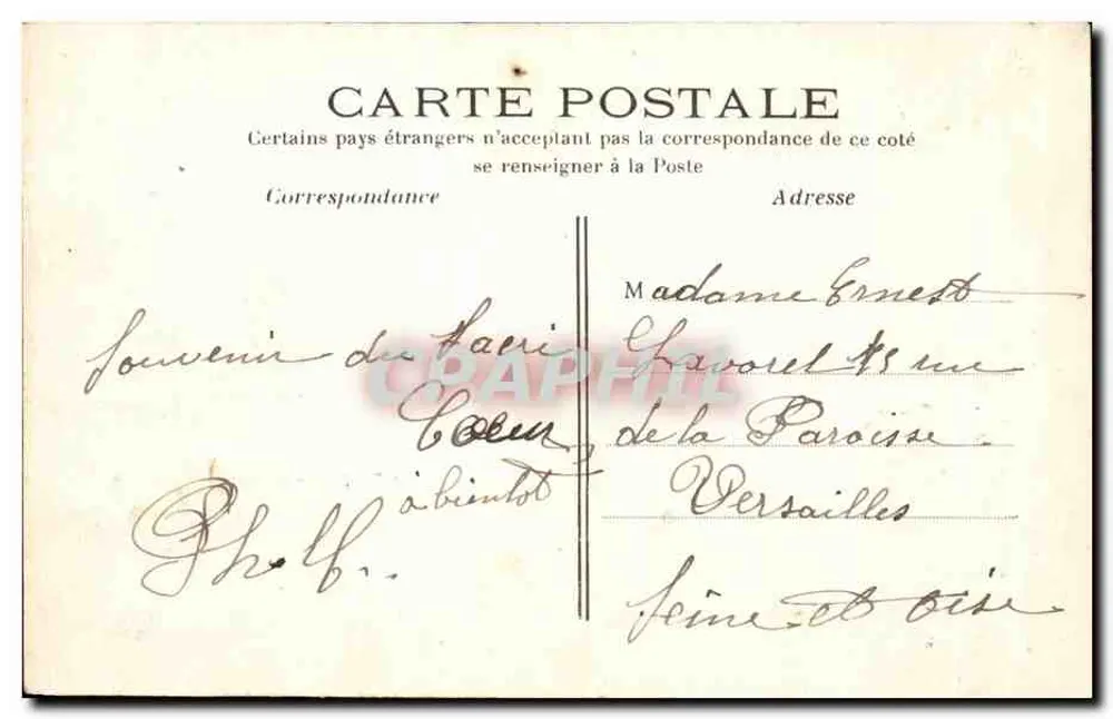 Paris — Sacré-Cœur und Seilbahn von Montmartre — Unbekannter Verlag, Nr. 1 - Rückseite