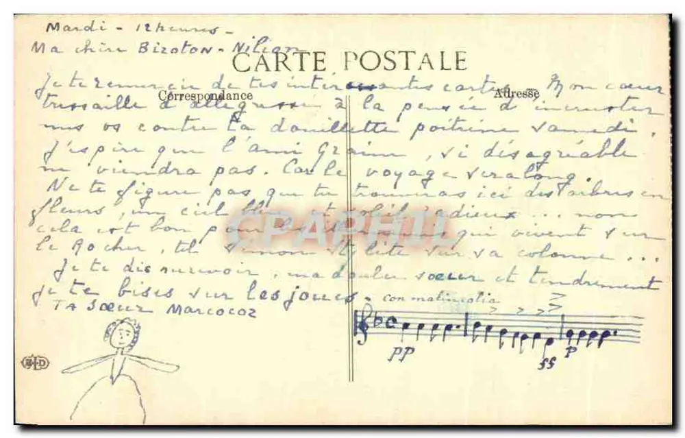 Cabaret du Lupin Blanc, rue aux Fées (1861) — Kupferstich — Verleger nicht sichtbar - Rückseite
