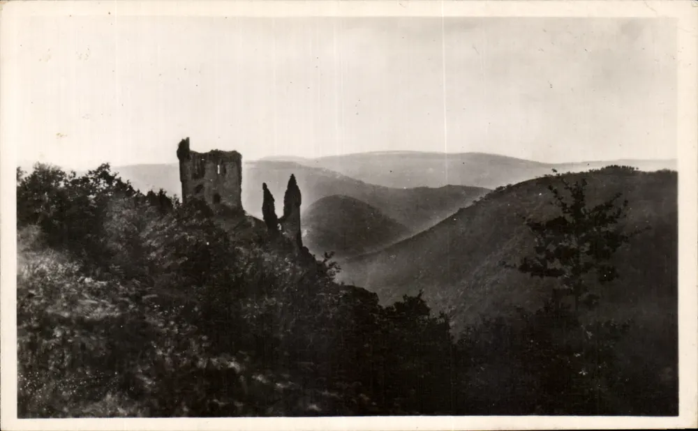 Vernoux (Ardèche) — Ruinen des Schlosses Tourette über der Schlucht — Verlag La Cigogne, Grenoble - Vorderseite