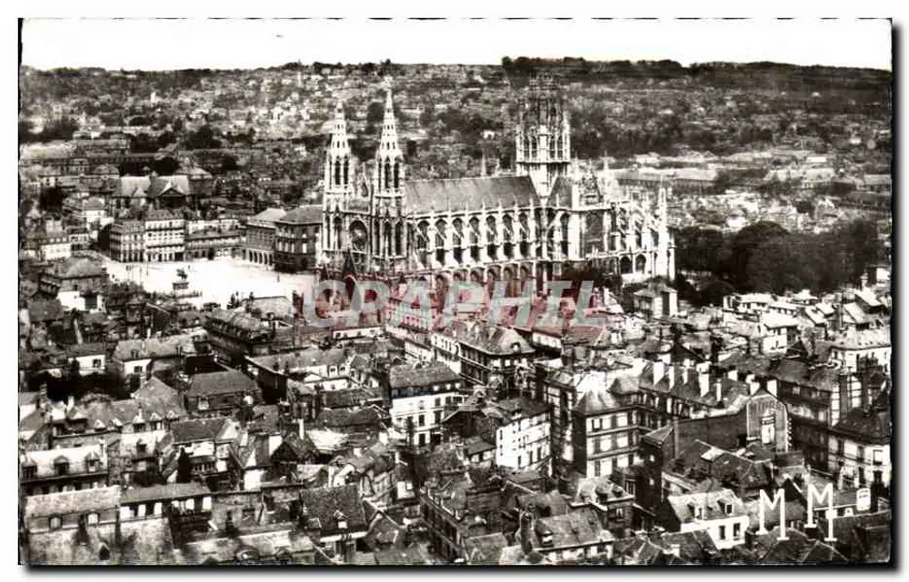 Rouen, die Stadt-Museum — Kirche Saint-Ouen und allgemeiner Blick - Vorderseite