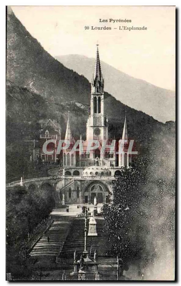 Lourdes – A Esplanada — Editor: C. Lefebvre, n° 90 - Frente