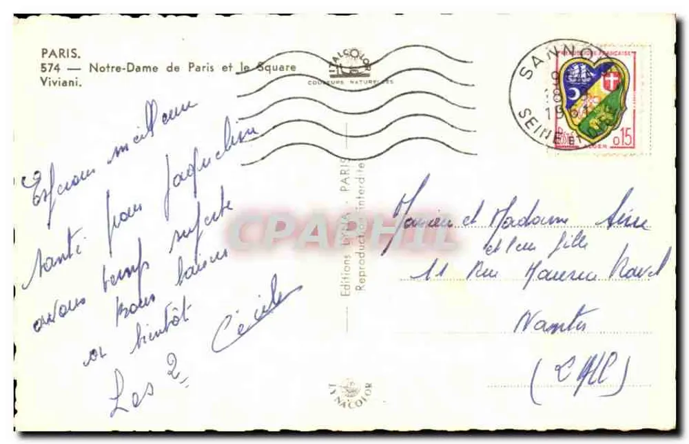 Notre-Dame de Paris — Praça Viviani — Edições Alcôloa - Verso