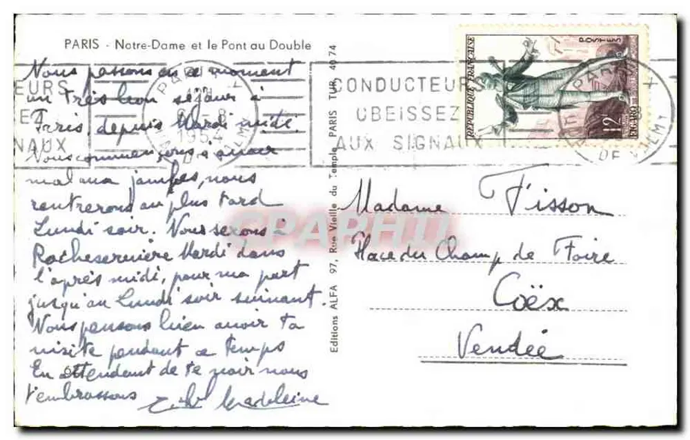 Notre-Dame de Paris — vista com o Pont du Double — Edições ALFA - Verso