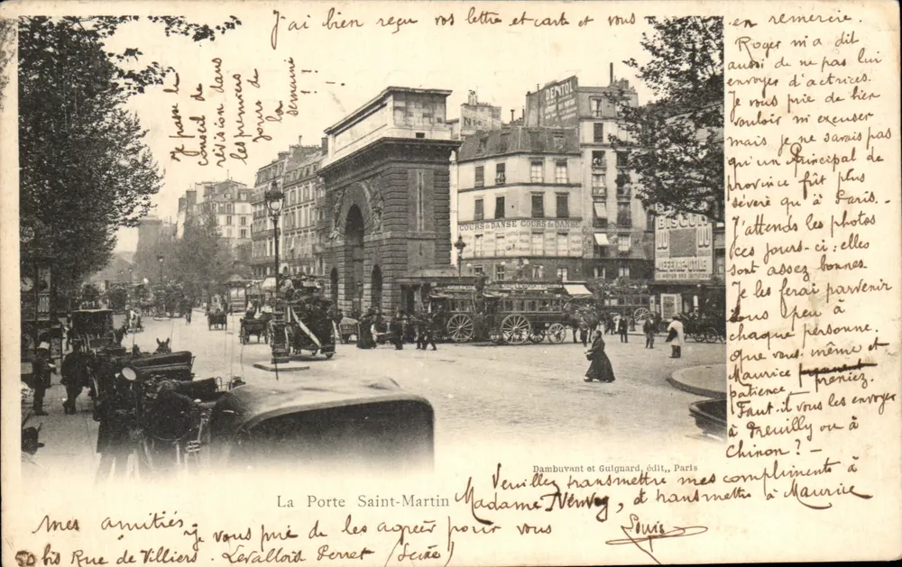 A Porta Saint-Martin — Paris — Dambuvant e Guignard, editor, n° 20 - Frente