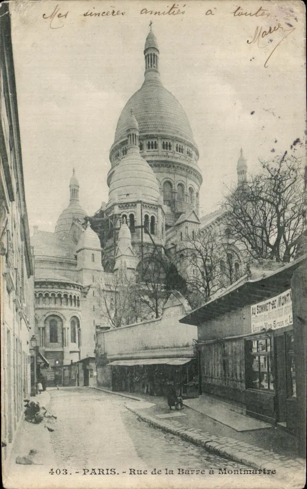 Sacre-Cœur von Montmartre — Ansicht von der Rue de la Barre — Verlag AU SOMMET-DE MONTMARTRE, Nr. 403 - Vorderseite