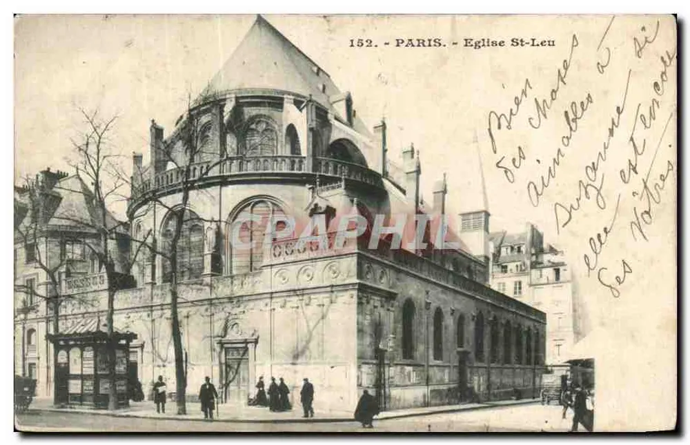 Paris - Igreja de Saint-Leu — editor anônimo, n° de série 152 - Frente