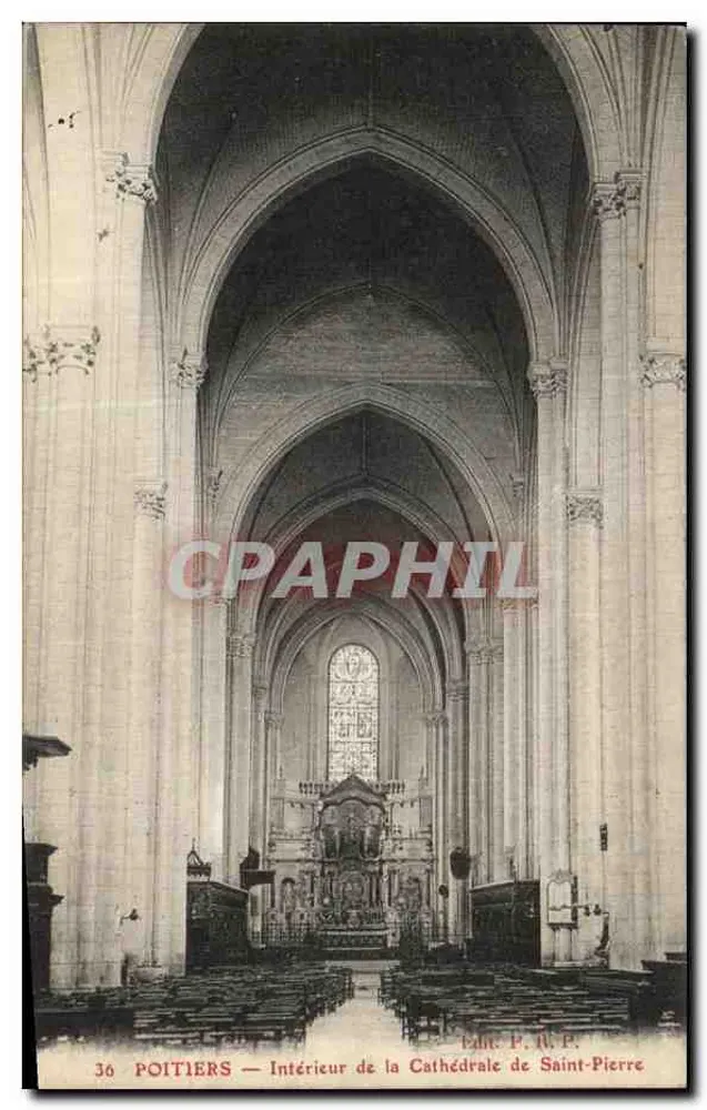 Poitiers — Innenansicht der Kathedrale Saint-Pierre — Verlag P. R. P. - Vorderseite