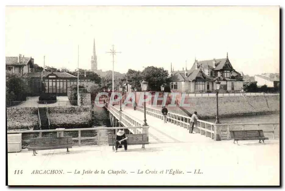 Arcachon — Die Mole der Kapelle — Das Kreuz und die Kirche — I.L. - Vorderseite