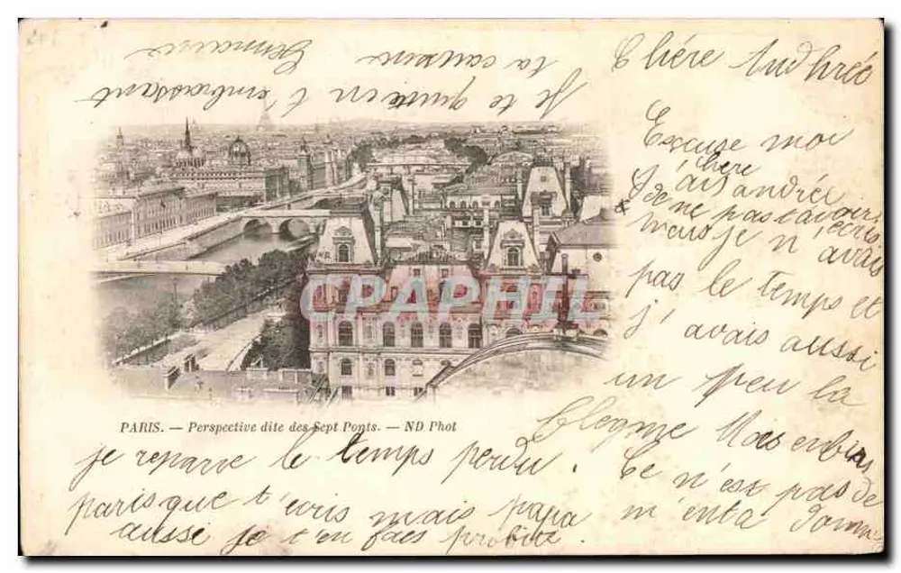 PARIS — Perspectiva dita dos Sete Pontes — ND Phot - Frente