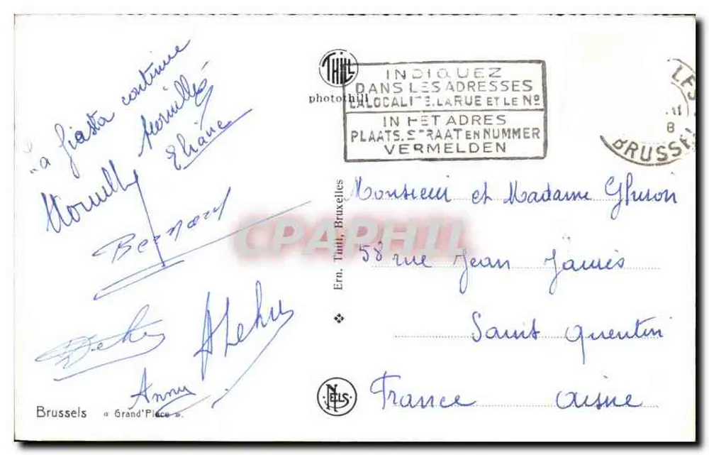 Brüssel - Grand'Place (N.O.) - THILS - Rückseite