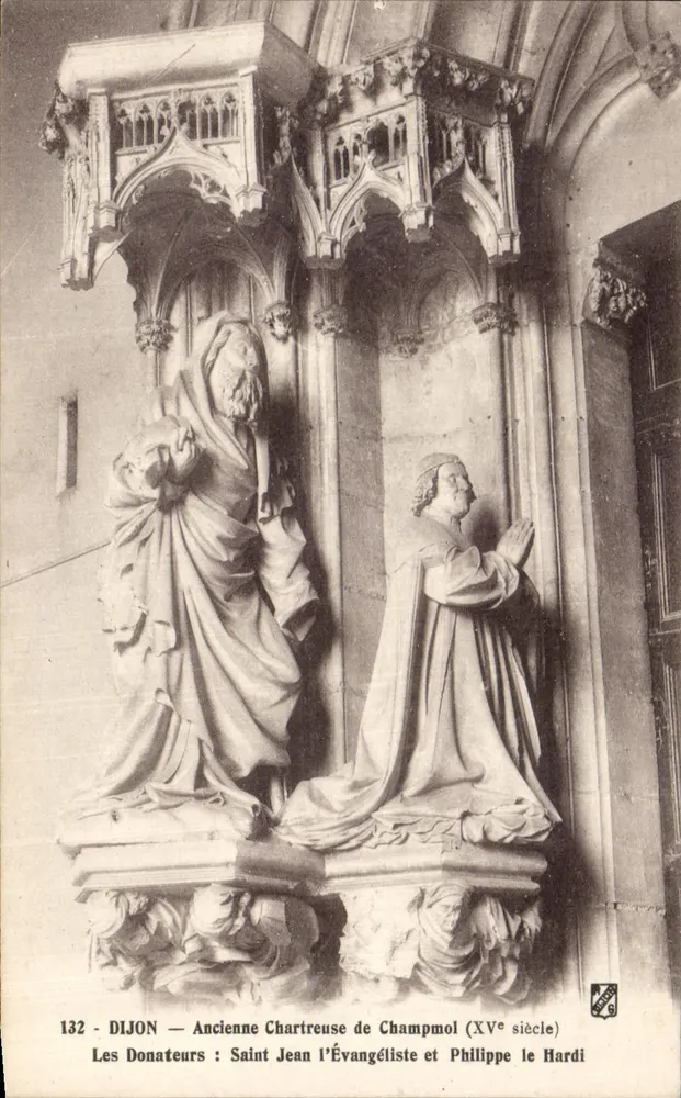 Dijon — Alte Chartreuse von Champmol (15. Jahrhundert) — Die Stifter: Heiliger Johannes der Evangelist und Philipp der Tapfere — Verlag LB Dijon, Nr. 132 - Vorderseite