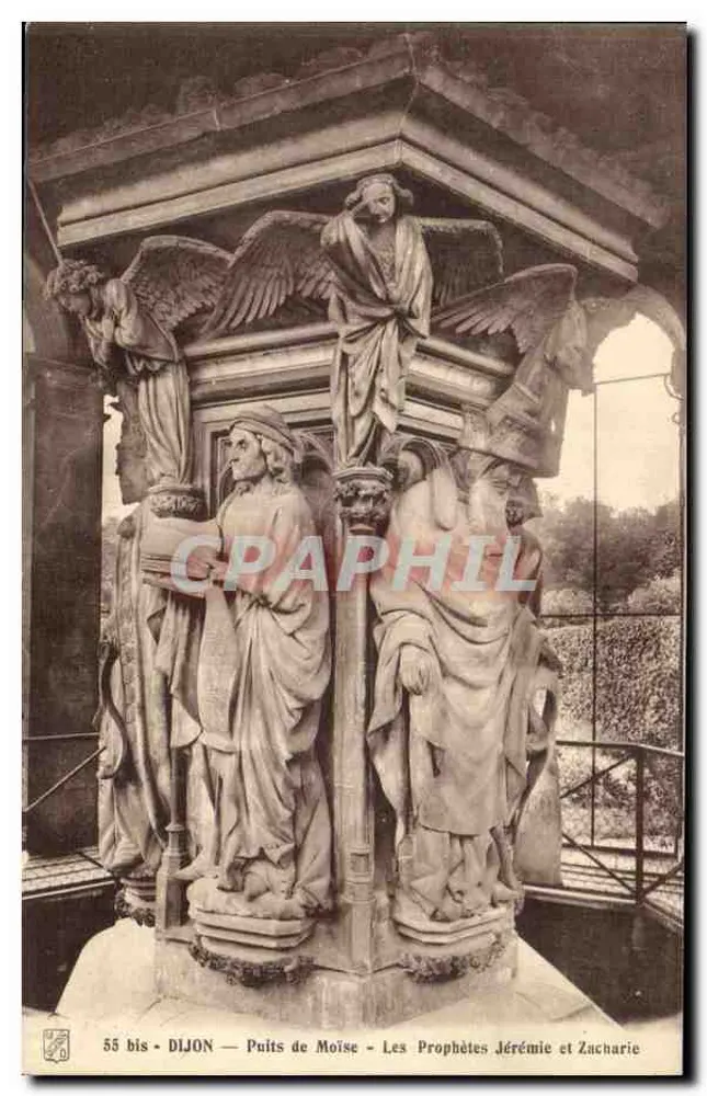 Dijon — Brunnen des Mose — Die Propheten Jeremia und Zacharias - Vorderseite