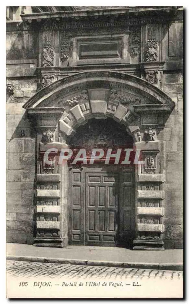 Dijon — Portal des Hôtel de Vougué — LL. — n° 105 - Vorderseite