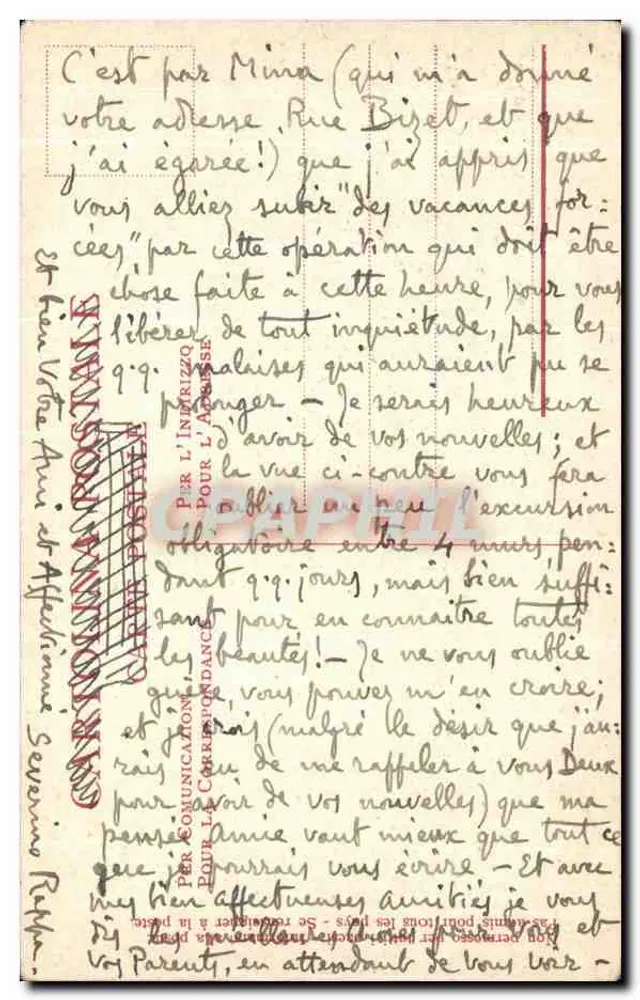 Roma - Via Appia Nuova — vista das ruínas e de uma estrada com carruagem — editor Cartolina Postale, n°35 - Verso